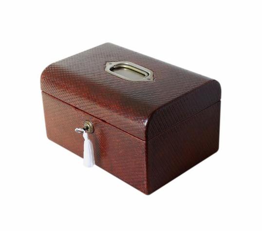 SOLD High Quality Antique Leather Jewellery Box