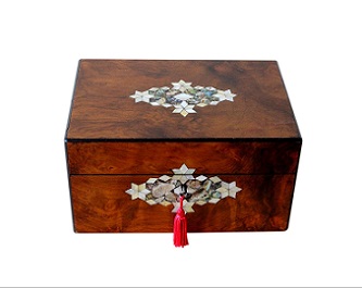 SOLD Refurbished Antique Walnut Jewellery Box