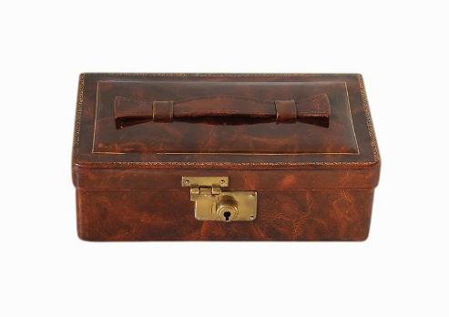 SOLD Small German Art Deco Leather Jewellery Box