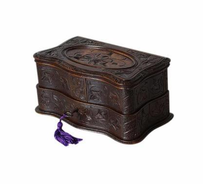 SOLD Carved Black Forest Antique Jewellery Box