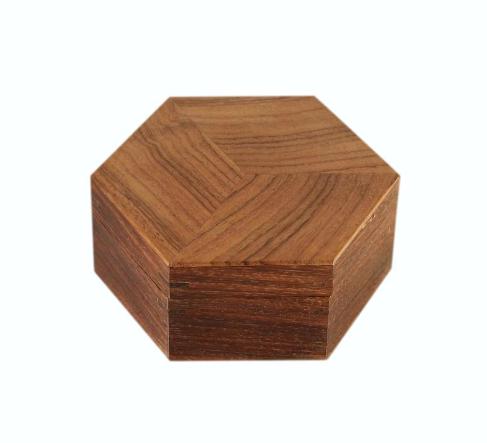 SOLD Small Hexagonal Indian Rosewood Jewellery Box