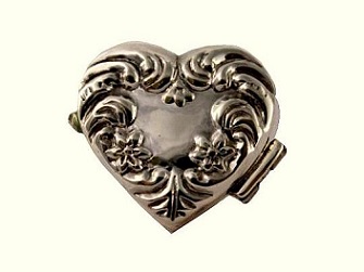 Vintage Heart Shaped Hallmarked Silver Pill Box