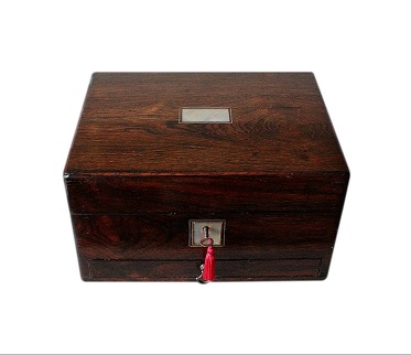 SOLD Antique Rosewood Jewellery Box With Drawer