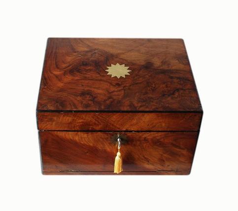 SOLD Antique Walnut Jewellery Box With Drawer