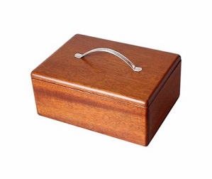 Quality Mahogany Box With Hallmarked Silver Handle