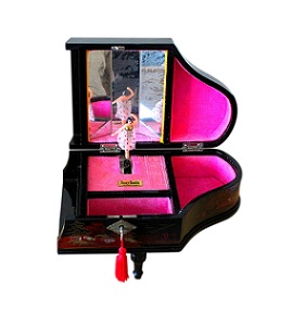 SOLD Vintage Lacquered Musical Jewellery Box
