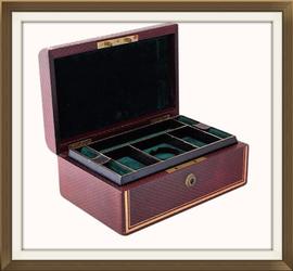 SOLD Beautiful Antique Leather Jewellery Box