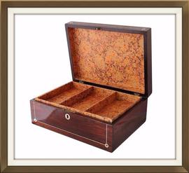 SOLD Beautiful Antique Dark Rosewood Jewellery Box