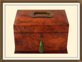 SOLD Antique Walnut Veneered Jewellery Box