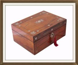 SOLD Victorian Antique Rosewood Jewellery Box