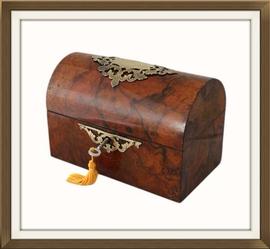 SOLD Domed Antique Burr Walnut Jewellery Box