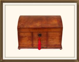 SOLD Antique Walnut & Olive Wood Jewellery Box