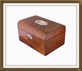 SOLD Large Walnut Veneered Antique Jewellery Box