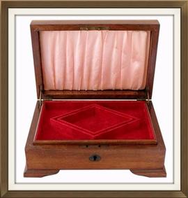 SOLD Walnut Veneered Art Deco Jewellery Box