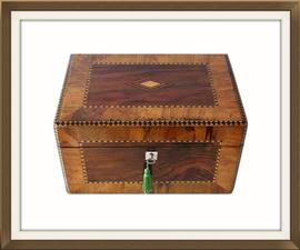SOLD Walnut And Rosewood Antique Jewellery Box