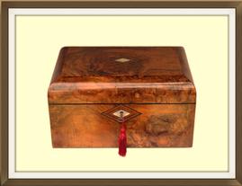 SOLD Large Antique Walnut Veneered Jewellery Box