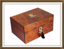 SOLD Antique Inlaid Walnut Veneered Jewellery Box