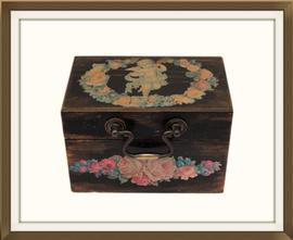 SOLD Beautiful Vintage Jewellery Box With Cherub