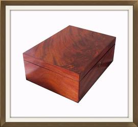 SOLD Flame Mahogany Antique Jewellery Box