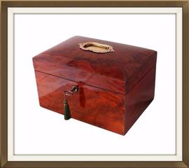 SOLD Figured Walnut Antique Jewellery Box