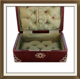 SOLD Antique Jewellery Box With Quilted Satin