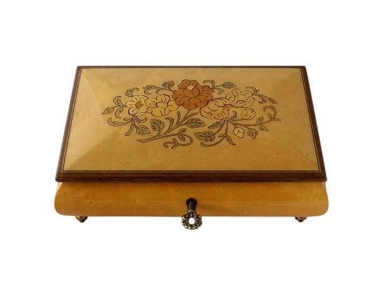 SOLD Vintage Jewellery Box With Floral Inlay
