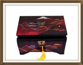 SOLD Lacquered & Inlaid Musical Jewellery Box