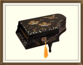 SOLD Oriental Piano Shaped Musical Jewellery Box