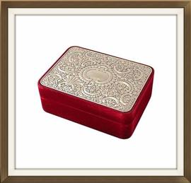 SOLD Velvet And Silver Plated Jewellery Box