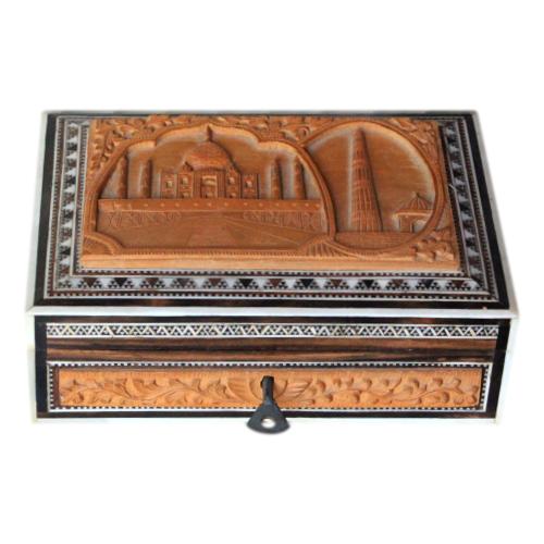 Beautiful 1950s Anglo Indian Inlaid Vintage Jewellery Box