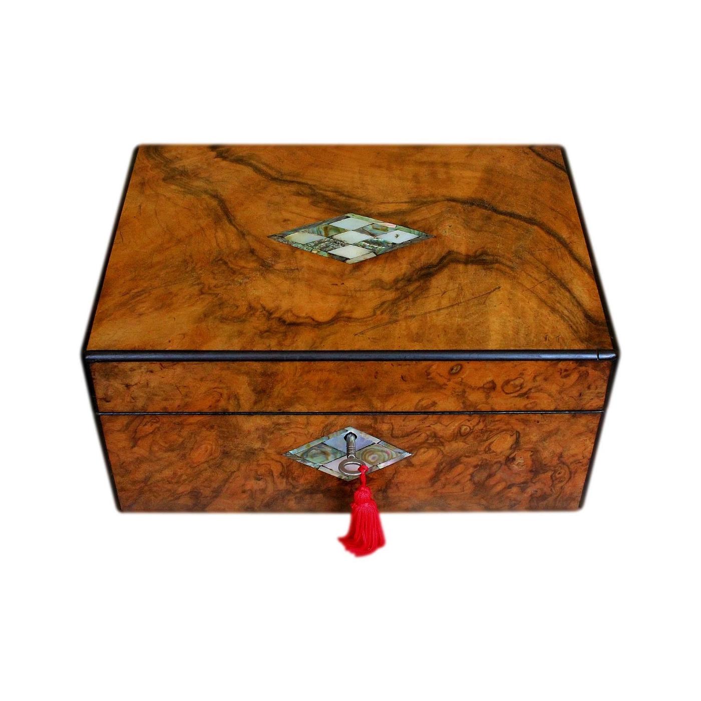 Beautifully Refurbished Antique Walnut Jewellery Box