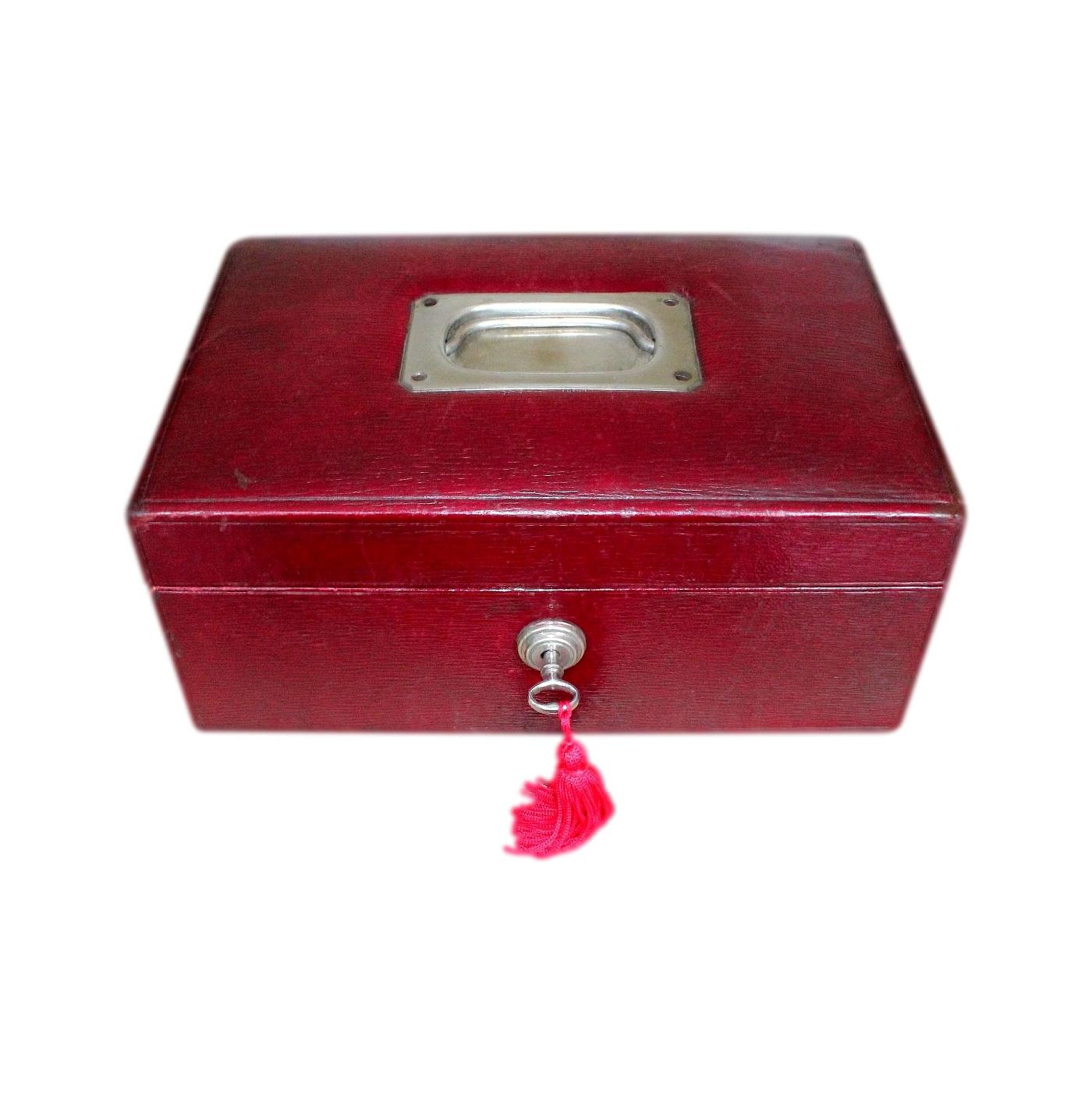 High Quality Red Leather Antique Jewellery Box