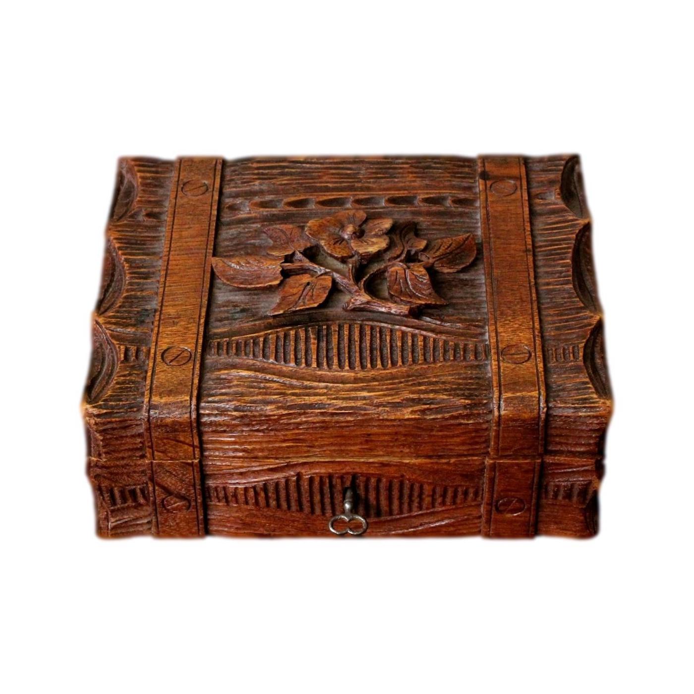 Beautifully Refurbished Victorian Black Forest Jewellery Box