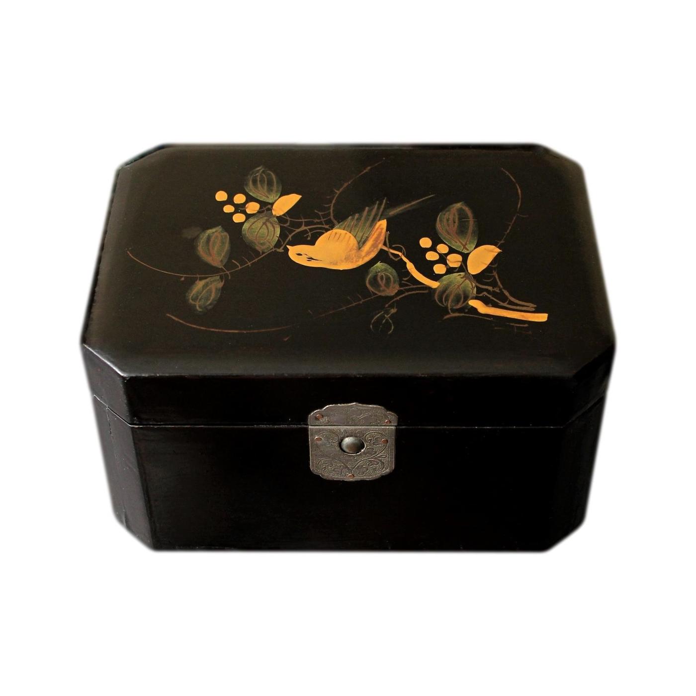 Beautiful Hand Painted Japanese Antique Jewellery Box