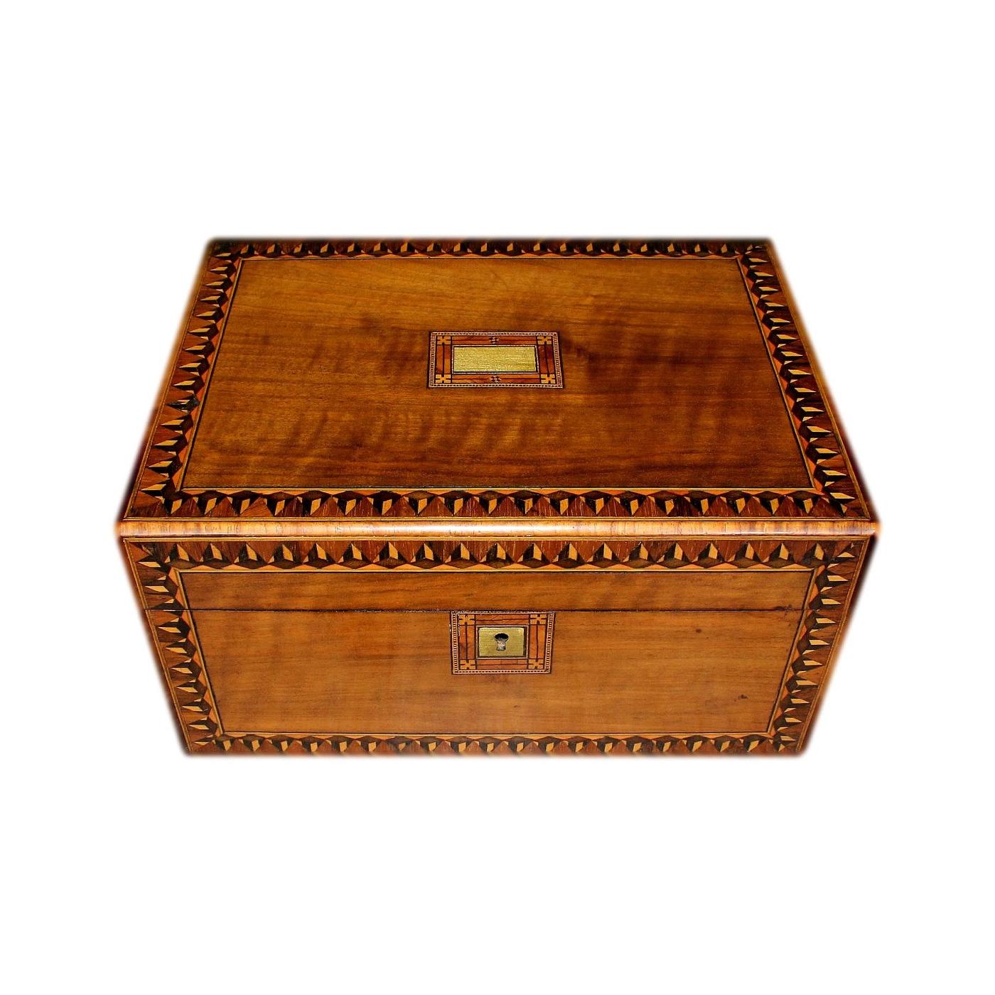 Beautifully Refurbished Antique Flame Mahogany Jewellery Box