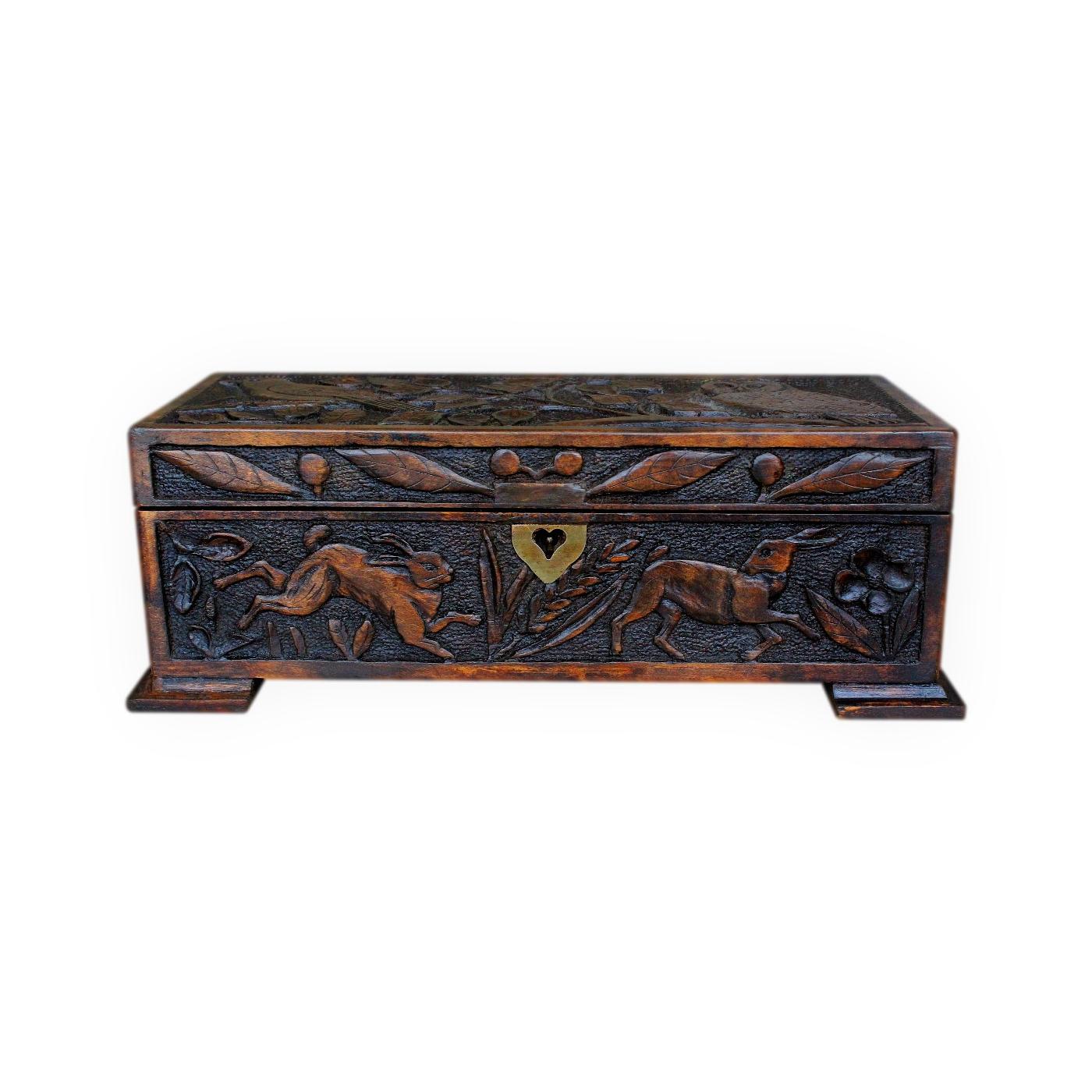 Beautiful Refurbished Handmade And Signed Carved Vintage Jewellery Box