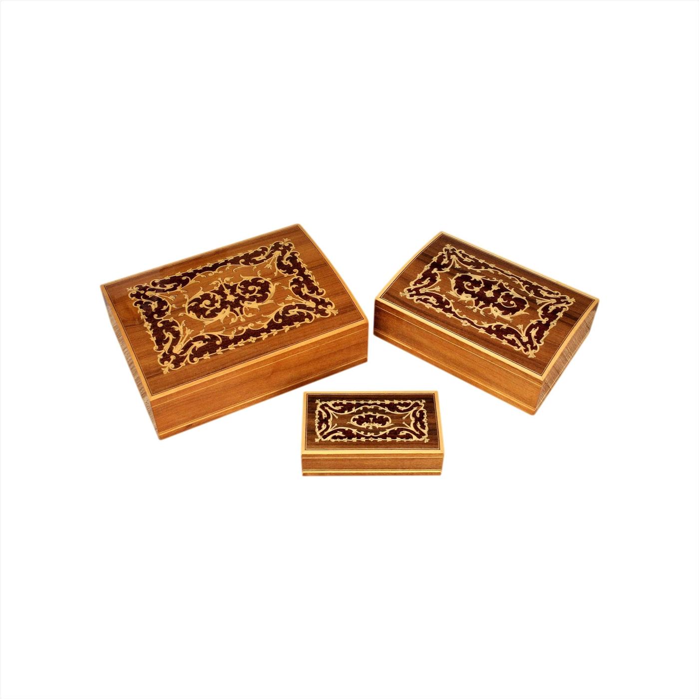 Three Marquetry Inlaid Italian Vintage Jewellery Boxes From Sorrento