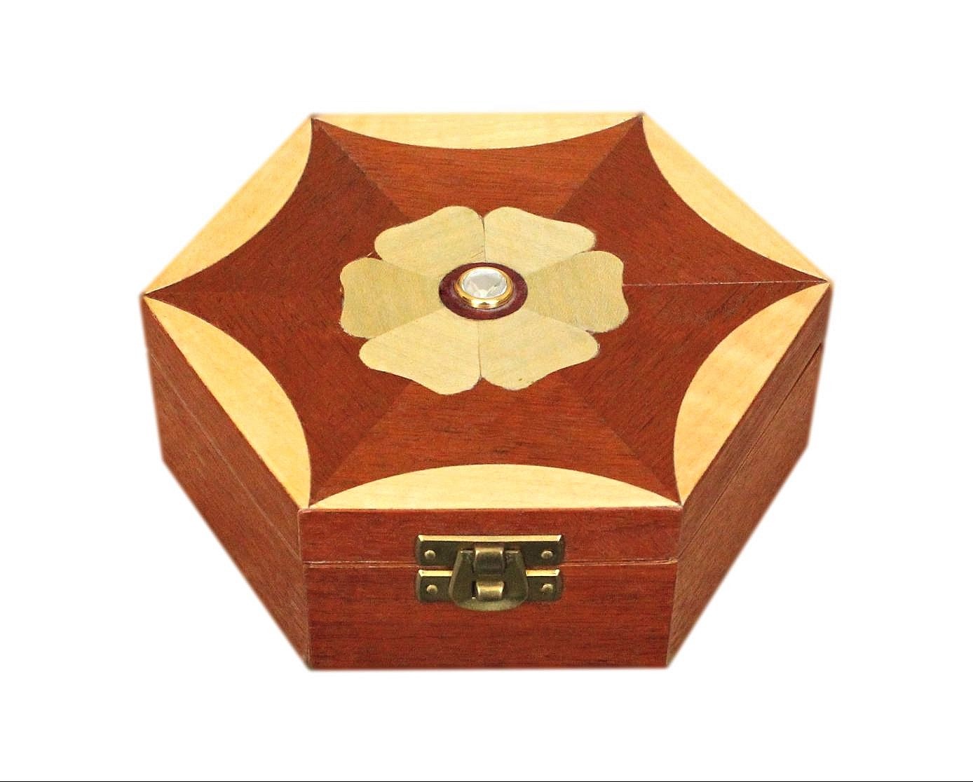 Beautiful Artisan Satinwood And Mahogany Jewellery Box