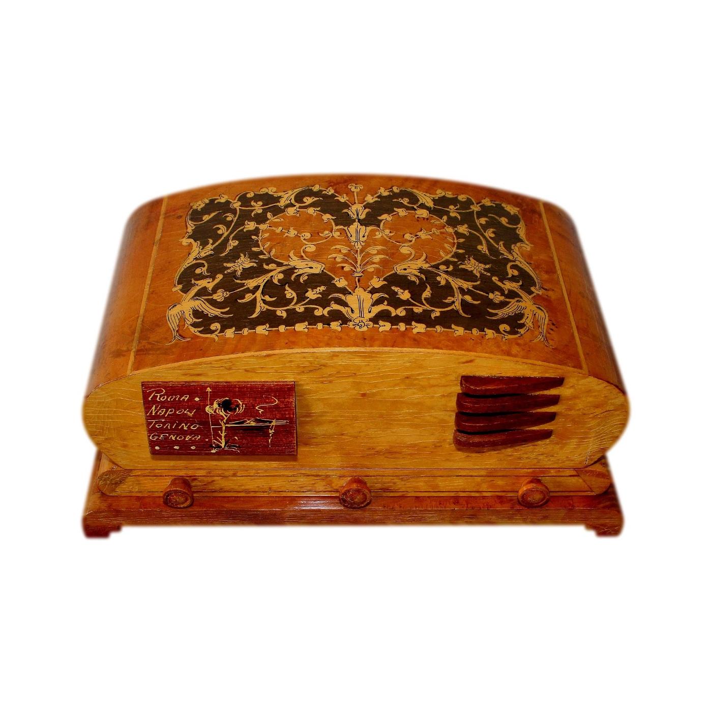 Superb Italian Musical Vintage Jewellery Box With Marquetry Inlay