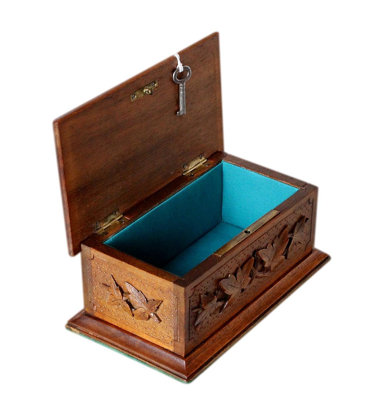 Stunning Carved Black Forest Vintage Jewellery Box JB436