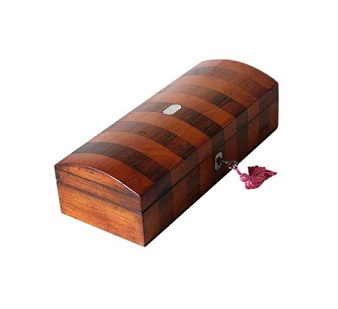 SOLD Antique Rosewood And Satinwood Jewellery Box