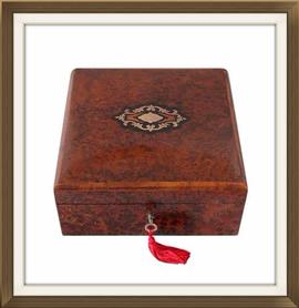SOLD French Exotic Wood Antique Jewellery Box