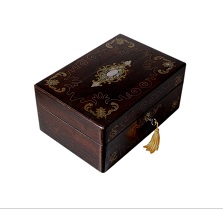 SOLD Antique Inlaid Rosewood Jewellery Box