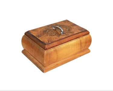 Beautiful Walnut Veneered Vintage Jewellery Box