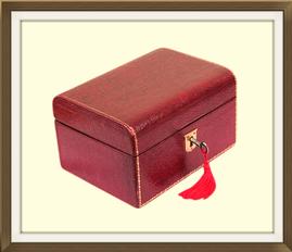 SOLD Maroon Leather Antique Jewellery Box