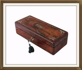 SOLD Victorian Inlaid Rosewood Jewellery Box