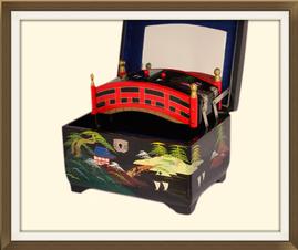SOLD Vintage Hand Painted Musical Jewellery Box